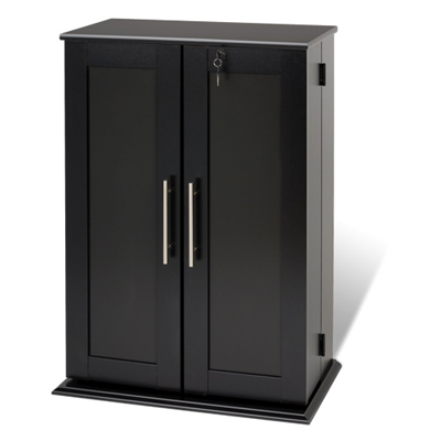 Locking Media Storage Cabinet with Shaker Doors - Black Decent Storage for Price