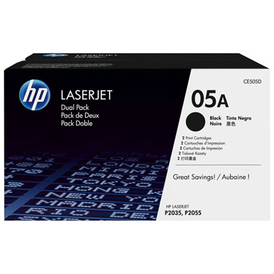 Cartouche De Poudre D'encre Noire Laserjet 05A De Hp (Ce505D) - Paquet De 2 Great Cartridges for a Fair Price