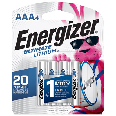 Image of Energizer Ultimate Lithium AAA 1.5V Batteries (L92BP4) - 4-Pack