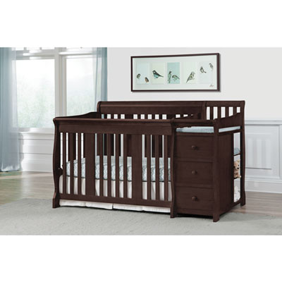 Storkcraft Portofino 4-In-1 Fixed Side Convertible Crib Changer-Espresso Got this crib on Black Friday