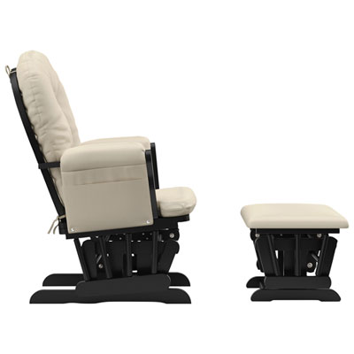 Storkcraft Hoop Glider and Ottoman Set Black/Beige Best Buy Canada