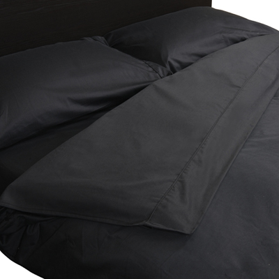 Image of Maholi Maxwell Collection 230 Thread Count Egyptian Cotton Duvet Cover Set - Queen - Black