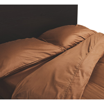 Image of Maholi Maxwell Collection 230 Thread Count Egyptian Cotton Duvet Cover Set - Queen - Chocolate
