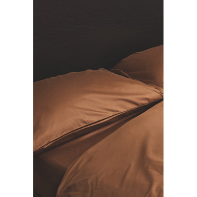 Image of Maholi Maxwell Collection 230 Thread Count Egyptian Cotton Duvet Cover Set - Single/Twin - Chocolate