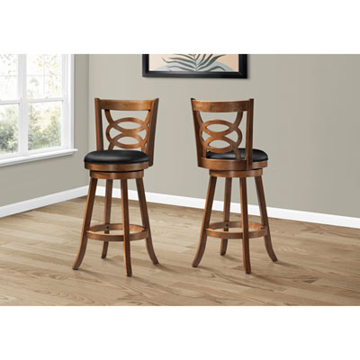 Contemporary Barstool - Set of 2 - Dark Oak