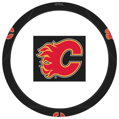Image of Northwest Company 14.5   to 15.5   Steering Wheel Cover (NWSWCHCF) - Calgary Flames