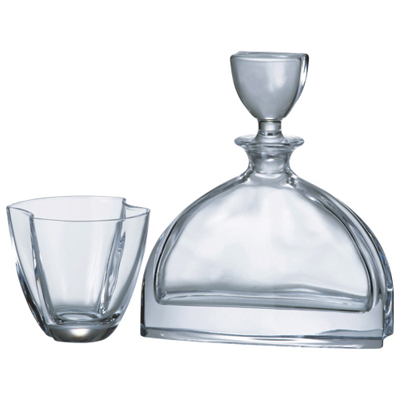 Image of Crystalite Bohemia Nemo 3-Piece Whiskey Decanter and Glass Set