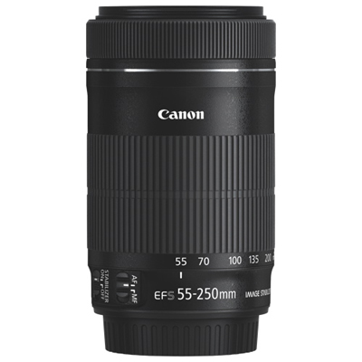 Canon EF-S 55-250mm f/4-5.6 IS STM Lens The 250mm focal length on APS-C is long enough for taking pictures of larger birds and other wildlife, and while f5