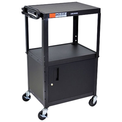 Chariot En Acier À Hauteur Ajustable Avec Armoire De Luxor (Avj42C) - Noir