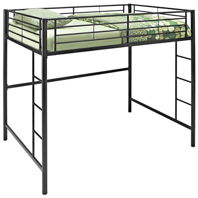 Image of Contemporary Loft Bed - Double - Black