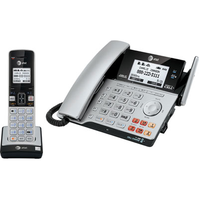 Image of AT&T 2-Line Corded/Cordless Phone Answering Machine (TL86103) - Silver/Black