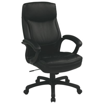 Work Smart Eco Leather Executive Chair - Black Easy to assemble and matches any office furniture