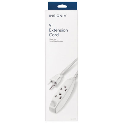 Insignia 9' Extension Power Cord - White - Only at Best Buy The quality of plastic is 9 out of 10 but I rated it 5 star because of the price