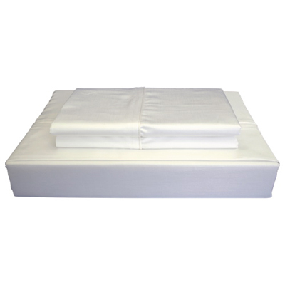Image of Maholi Bamboo Solid Collection 310 Thread Count Rayon Sheet Set - Queen - White