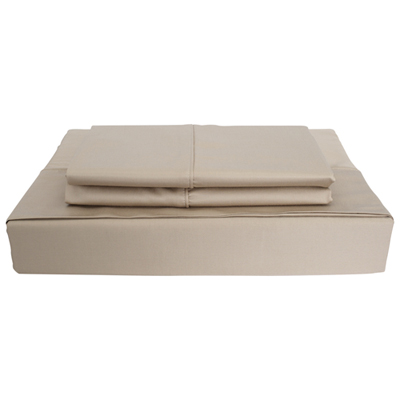 Image of Maholi Bamboo Solid Collection 310 Thread Count Rayon Sheet Set - King - Taupe