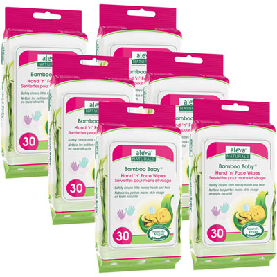 Image of Aleva Naturals Bamboo Baby Hand 'n' Face Wipes - Economy Pack - 180 Wipes