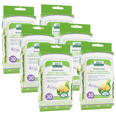 Image of Aleva Naturals Bamboo Baby Nose 'n' Blows Wipes - Economy Pack - 180 Wipes