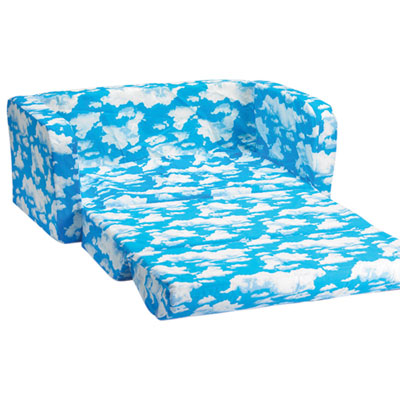 Comfy Kids - Kids Flip Sofa - Blue/ White Clouds