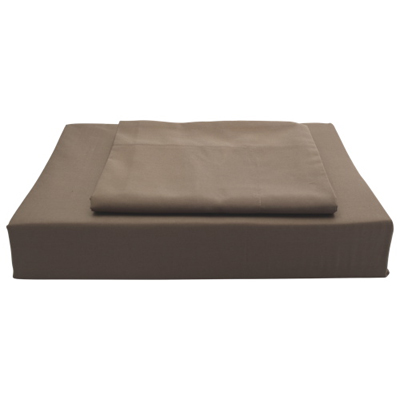 Image of Maholi Solid Collection 250 Thread Count Egyptian Cotton Duvet Cover Set - Queen - Chocolate