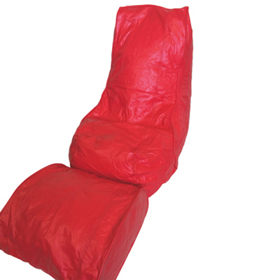 Image of Modern Vinyl Bean Bag Lounger - Red