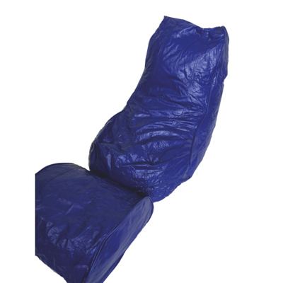 Image of Modern Vinyl Bean Bag Lounger - Blue