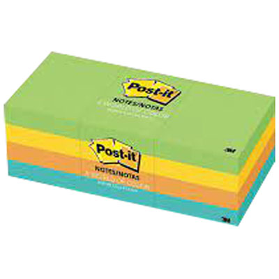 Post-It Notes 100 Sheets Sticky Notes (MMM653AU) - 12 Pack - Assorted