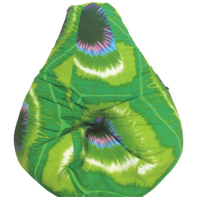 Image of Contemporary Pear-Shaped Bean Bag Chair - Green