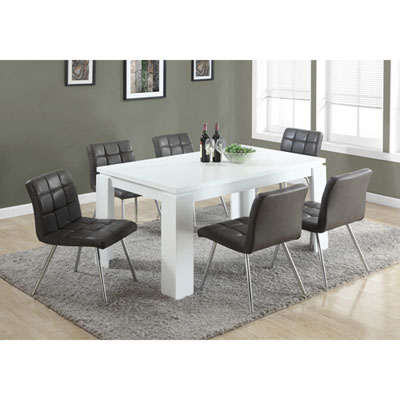 Contemporary 6-Seating Rectangular Dining Table - White I have the white and maple chairs from off the site