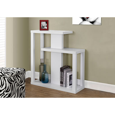 Image of Contemporary Rectangular Console Table - White
