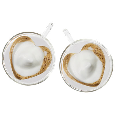 Image of Brilliant Double Double Heart Cappuccino Cup - Set of 2