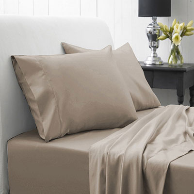 Image of Millano Collection Cotton/Poly Sheet Set - Single/Twin - Taupe