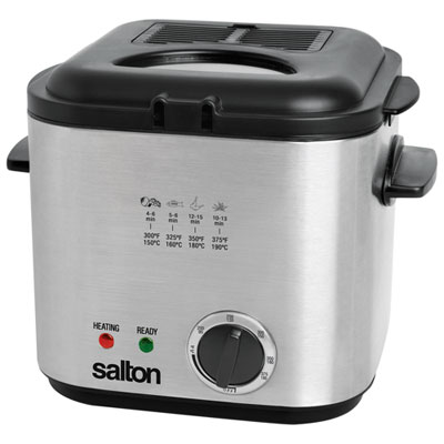 Salton Compact Deep Fryer - 1.2L - Stainless Steel/Black