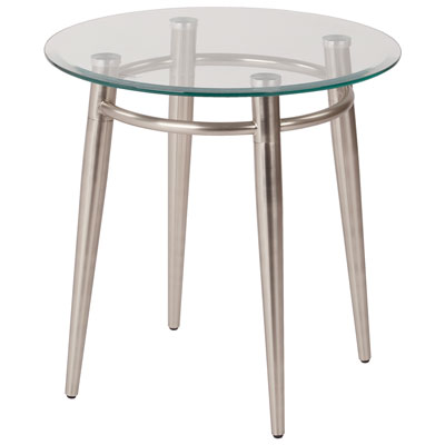 Image of Avenue Six Brooklyn Round Glass-Top End Table