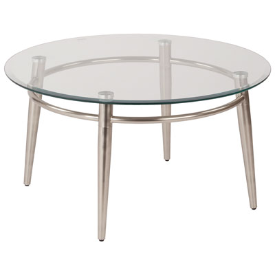 Image of Avenue Six Brooklyn Round Glass-Top Coffee Table