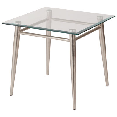 Avenue Six Brooklyn Square Glass-Top End Table