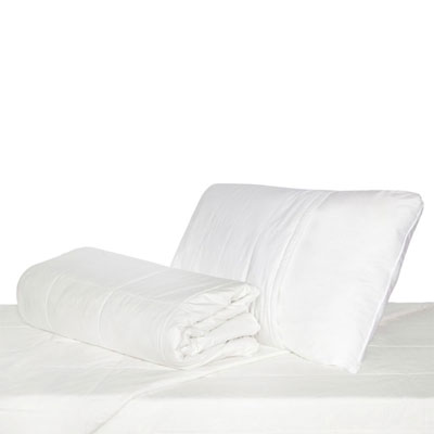 LuxeportPURE 233 Thread Count Silk 4 Seasons Duvet with Mattress & Pillow Protector - Single - White