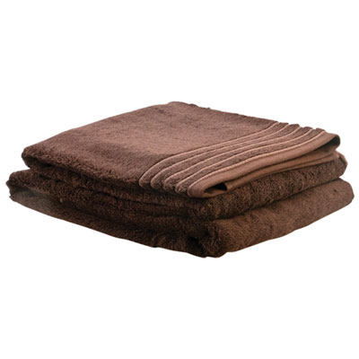 Image of LuxeportSPA Bamboo Rayon/Cotton Bath Towel - Set of 2 - Chocolate Brown