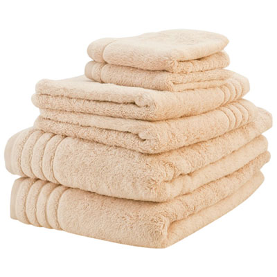 Image of LuxeportSPA 6-Piece Bamboo Rayon/Cotton Towel Set - Linen
