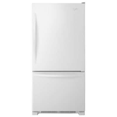 Whirlpool 30" 18.7 Cu. Ft. Bottom Freezer Refrigerator with LED Lighting - White-on-White New fridge