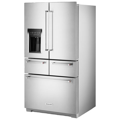 Kitchenaid 36 25 8 Cu Ft French Door, Industrial Pipe Shelves Kitchenaid Refrigerator