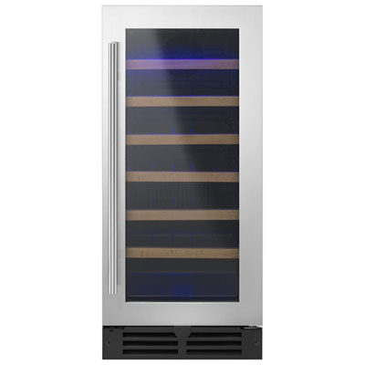 Image of Whirlpool 34-Bottle Wine Cooler (WUW35X15DS) - Black-on-Stainless