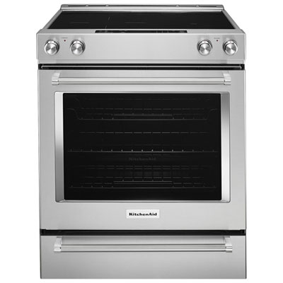 KitchenAid 30" 7.1 Cu. Ft. True Convection 5-Element Slide-In Electric Range (YKSEB900ESS) - Stainless Kitchenaid