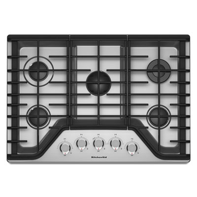 Image of KitchenAid 30   5-Burner Gas Cooktop (KCGS350ESS) - Stainless Steel