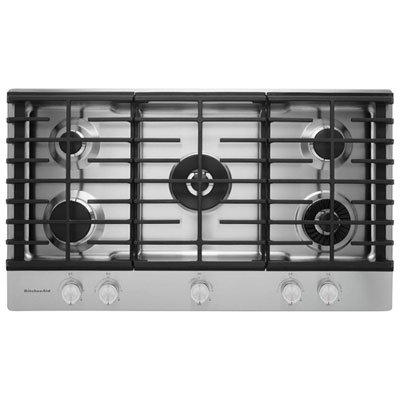 Image of KitchenAid 36   5-Burner Gas Cooktop (KCGS956ESS) - Stainless Steel