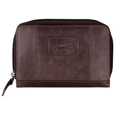 Image of Mancini Casablanca Leather Clutch Wallet - Brown