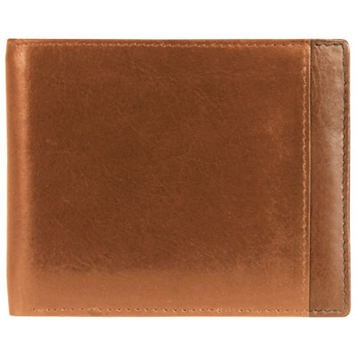 Image of Mancini Casablanca Leather Billfold with Removable Passcase - Cognac