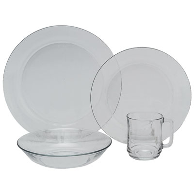 Image of Duralex Lys Clear 24-Piece Dinnerware Set - Clear