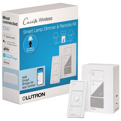 Image of Lutron Caseta Wireless Dimmer Kit with Pico Remote Control & Plug-In Dimmer (P-PKG1P-WH-R-C)