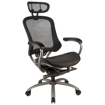 Chaise De Bureau Ergonomique En Tissu Maillé À Dossier Élevé De Tygerclaw - Noir