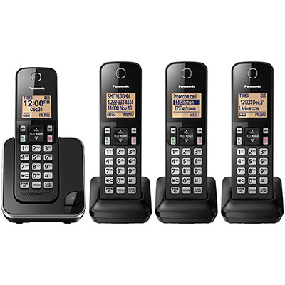 Panasonic 4-Handset DECT Cordless Phone (KXTGC384B) - Black User friendly setting and I love the night mode